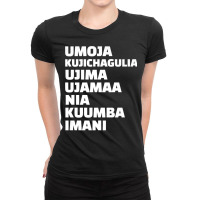 Kwanzaa 7 Principles Umoja Kujichagulia Ujima Ujamaa Nia Premium T Shi Ladies Fitted T-shirt | Artistshot