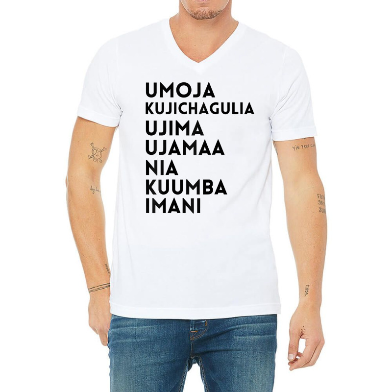 Kwanzaa 7 Principles Umoja Kujichagulia Ujima Ujamaa Nia Raglan Baseba V-Neck Tee by ayedencoplon | Artistshot