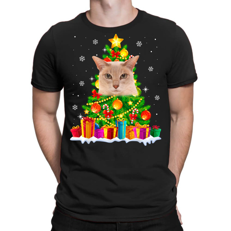 Cute Tonkinese Cat Lover Christmas Tree Xmas Holidays T Shirt T-shirt | Artistshot