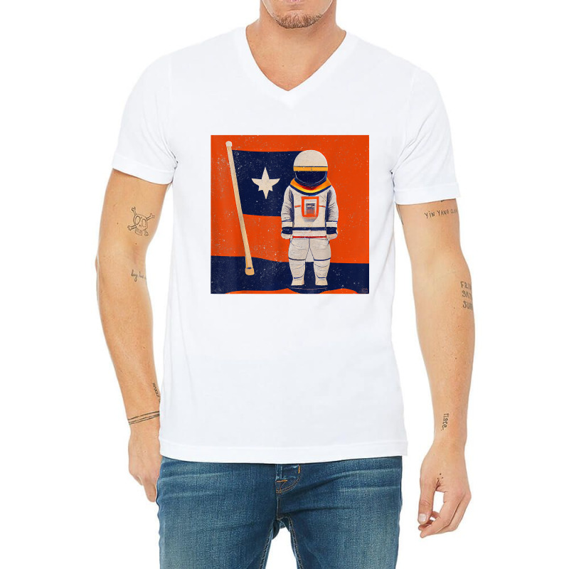 Houston Astronaut Proud And Strong In Space Vintage Retro T Shirt V-neck Tee | Artistshot