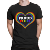 Womens Proud Mom Rainbow Heart Lesbian Gay Lgbt Pride Tshirt T-shirt | Artistshot