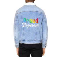 Womens Proud Stepmom Lgbt Pride Shirt  Stepmom Of Gay Lesbian Gift Unisex Sherpa-lined Denim Jacket | Artistshot