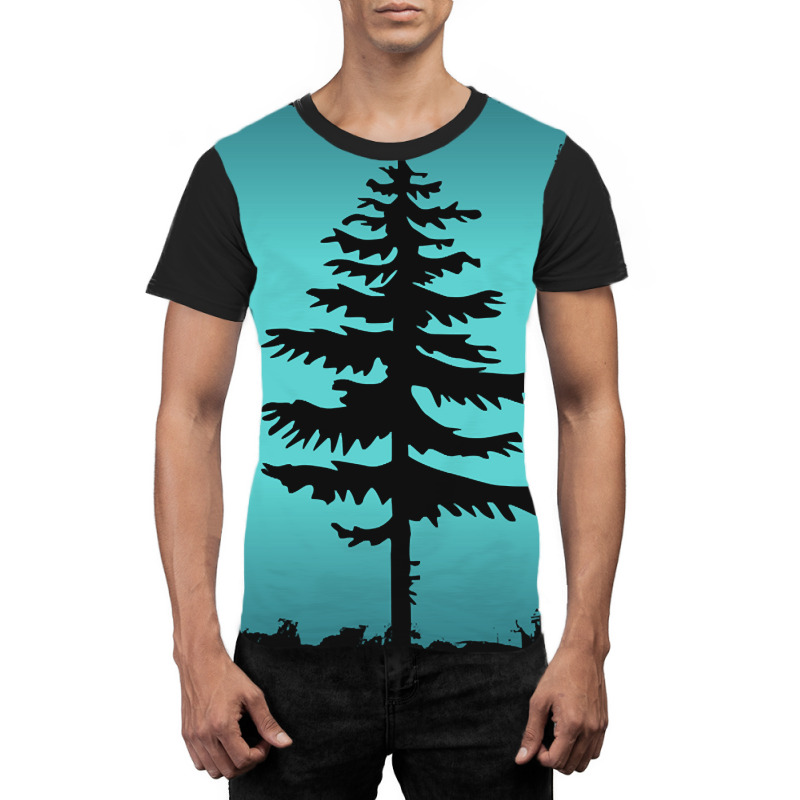 Legendary Conifer Tree Silhouette Drawing Graphic T-shirt by poppyallen | Artistshot