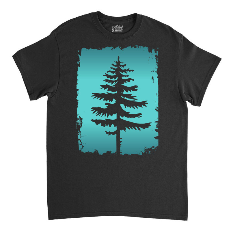 Legendary Conifer Tree Silhouette Drawing Classic T-shirt by poppyallen | Artistshot