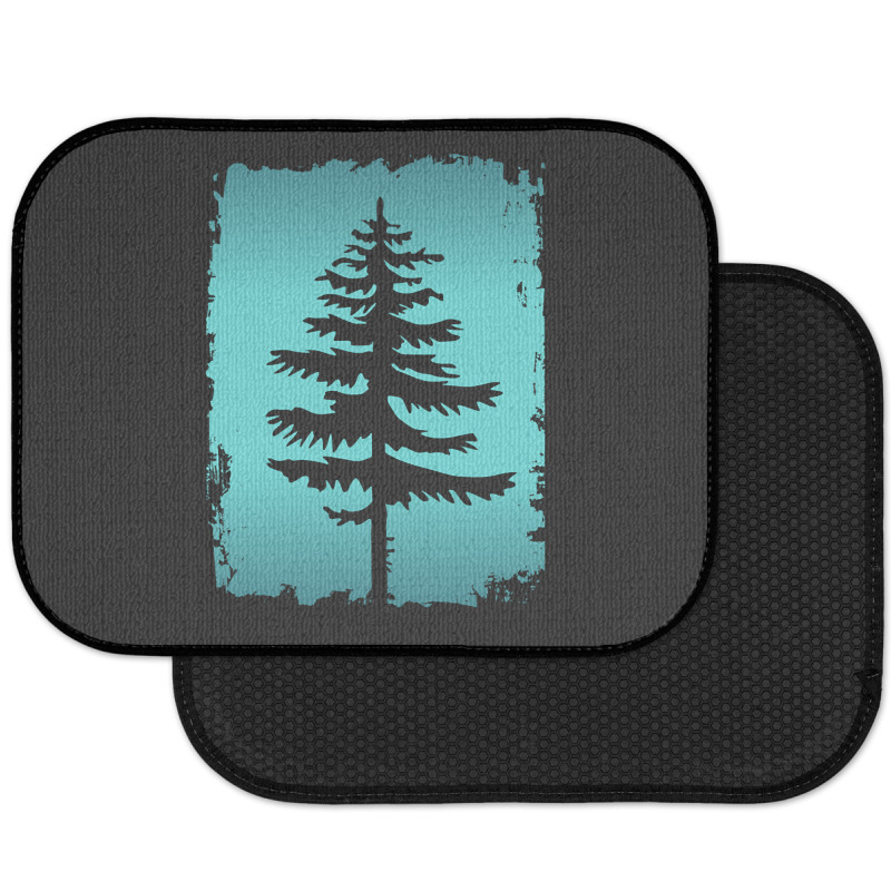 Legendary Conifer Tree Silhouette Drawing Rear Car Mat | Artistshot