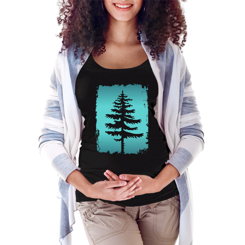 Legendary Conifer Tree Silhouette Drawing Maternity Scoop Neck T-shirt by declangreenwood | Artistshot