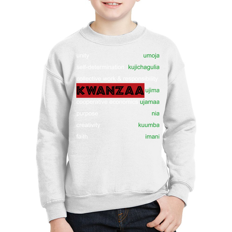 Kwanzaa Principles Wrapped African Red Black Green Long Sleeve T Shirt Youth Sweatshirt by ayedencoplon | Artistshot