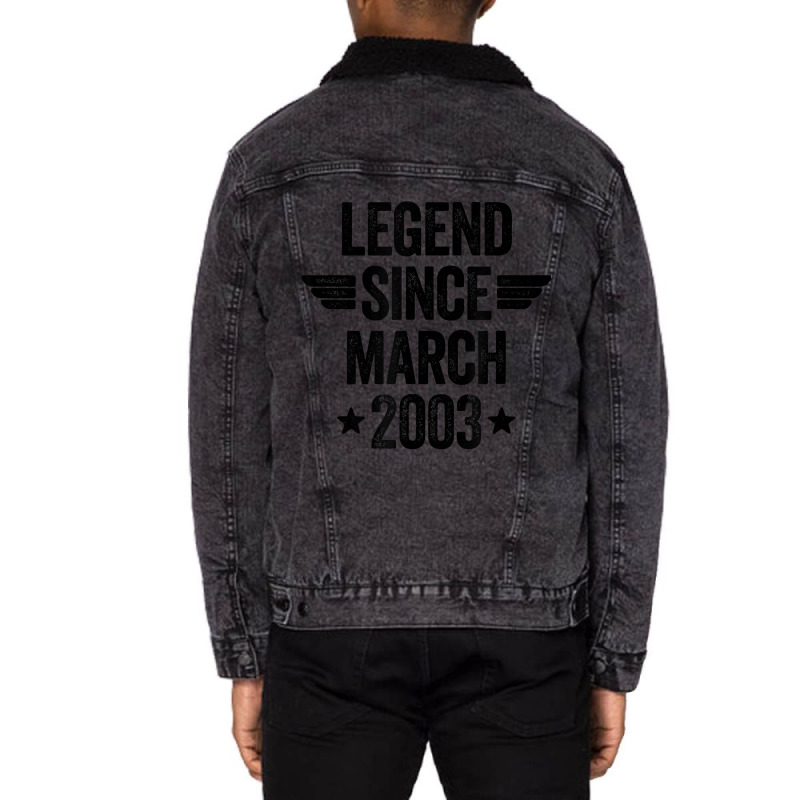 Legend Since March 2003 T Shirt Unisex Sherpa-lined Denim Jacket | Artistshot