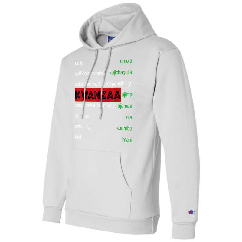 Kwanzaa Principles Wrapped African Red Black Green T Shirt Champion Hoodie by keishawnredner | Artistshot