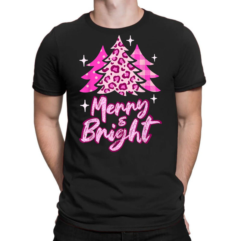 Merry And Bright Pink Christmas Tree, Pink Christmas Costume T Shirt T-shirt | Artistshot