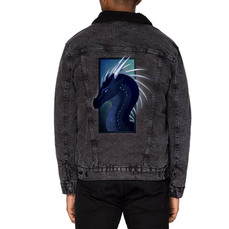 Wings Of Fire  Whiteout Headshot Unisex Sherpa-Lined Denim Jacket by MARQUISHAWKINS | Artistshot