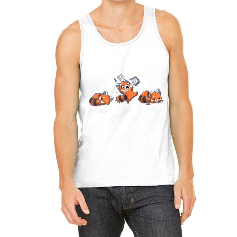 Procrastinate Panic Repeat Shirt Daily Distressed Red Pandas T Shirt Tank Top | Artistshot