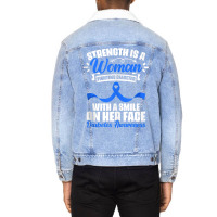 Woman Fighting Diabetes Warrior Diabetic Diabetes Awareness Tank Top Unisex Sherpa-lined Denim Jacket | Artistshot