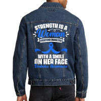 Woman Fighting Diabetes Warrior Diabetic Diabetes Awareness Tank Top Men Denim Jacket | Artistshot