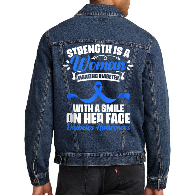 Woman Fighting Diabetes Warrior Diabetic Diabetes Awareness Tank Top Men Denim Jacket | Artistshot