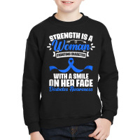 Woman Fighting Diabetes Warrior Diabetic Diabetes Awareness Tank Top Youth Sweatshirt | Artistshot