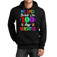 Sped Teacher 100 Days Brighter 100th Day Of School T Shirt Unisex Hoodie | Artistshot