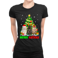 Funny Merry Catmas Exotic Shorthair Cat Mom Cat Dad Xmas Cat T Shirt Ladies Fitted T-shirt | Artistshot