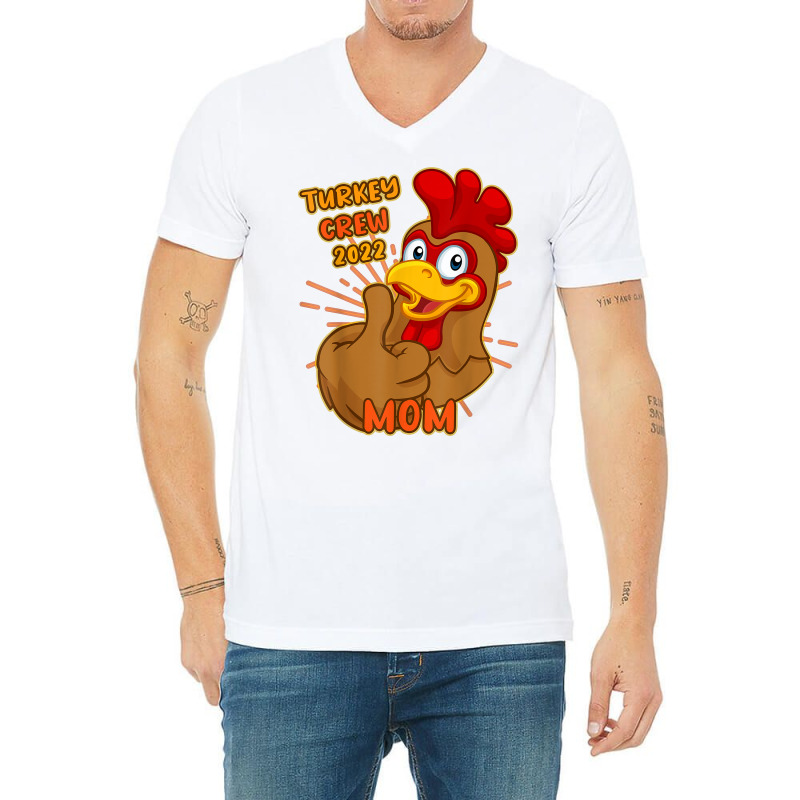 Turkey Crew 2022 Mom Thanksgiving Matching Family Mother T Shirt V-neck Tee | Artistshot