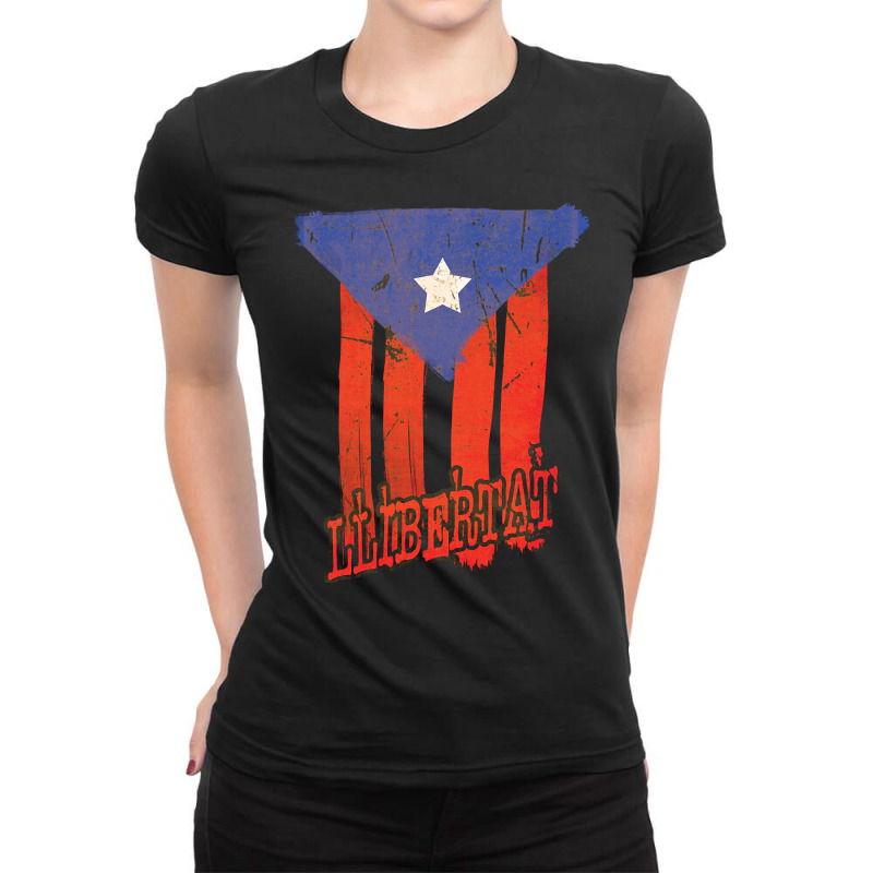 Catalonia Catalan Independence Llibertat Ladies Fitted T-Shirt by greggjvandervor | Artistshot