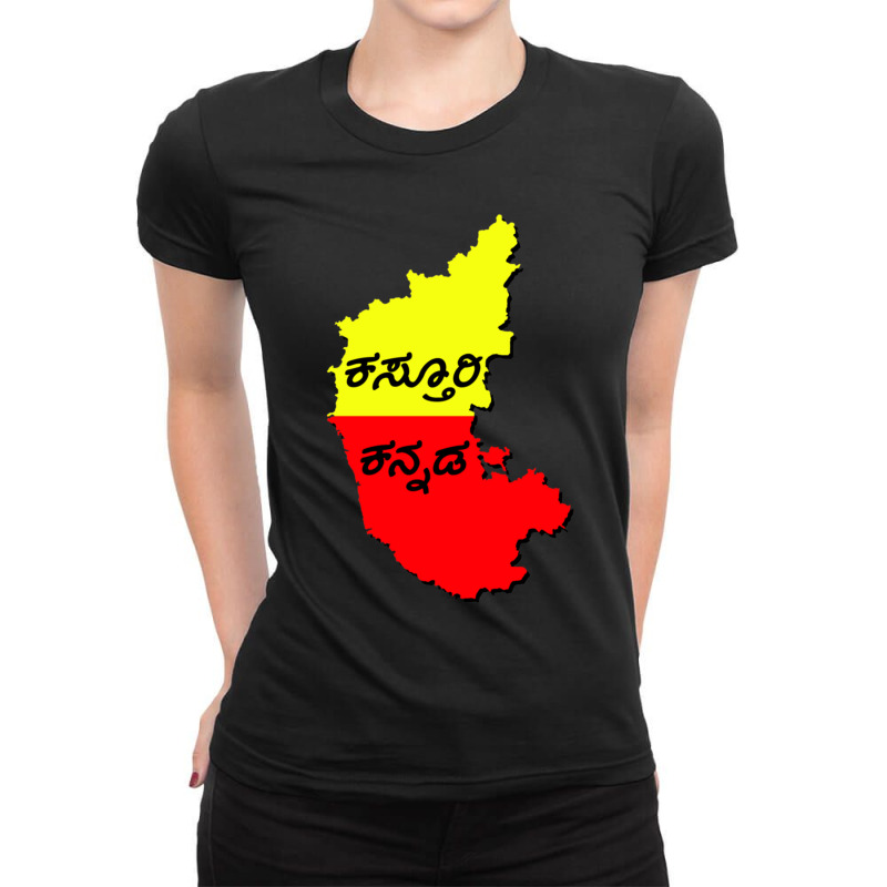 Kasturi Kannada Ladies Fitted T-Shirt by QUANVY | Artistshot