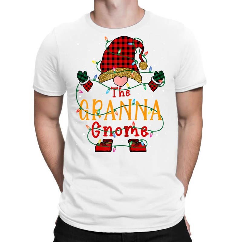 Womens The Granna Gnome Buffalo Plaid Christmas Family Xmas Pajamas T T-shirt | Artistshot