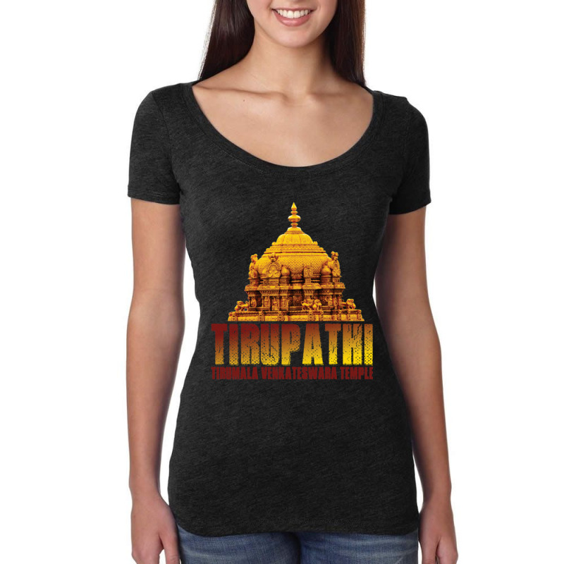 Tirupathi Tirumala Temple Women's Triblend Scoop T-shirt by QUANVY | Artistshot