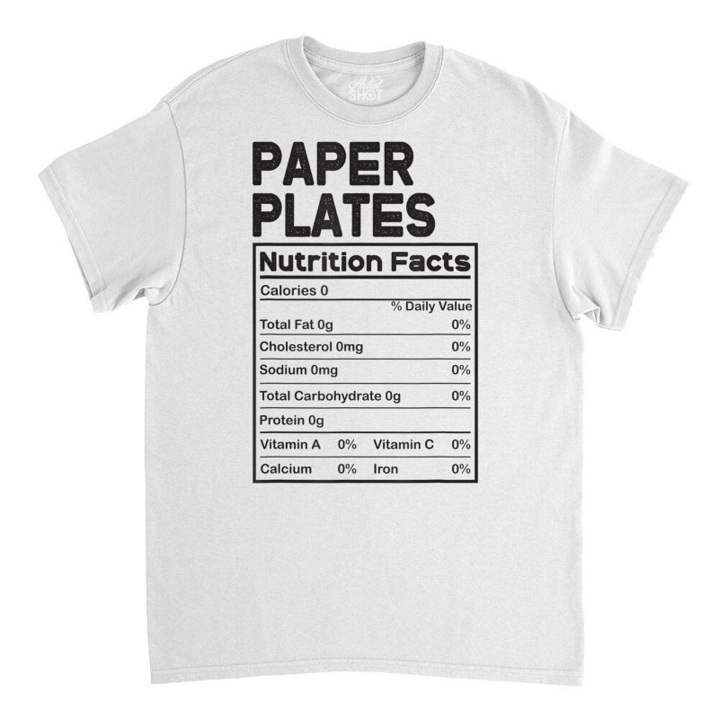 Thanksgiving Pjs For Family Paper Plates Nutrition Facts T Shirt Classic T-shirt | Artistshot