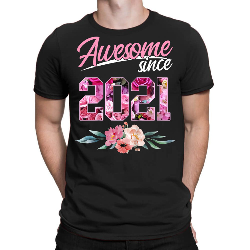 Kids 2 Year Old Floral Birthday Tee Awesome Since 2021 Girls T Shirt T-shirt | Artistshot