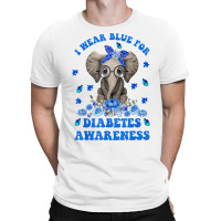 I Wear Blue For Diabetes Awareness Elephant Warrior Women T Shirt T-shirt | Artistshot