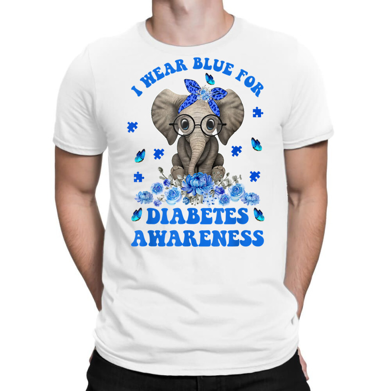 I Wear Blue For Diabetes Awareness Elephant Warrior Women T Shirt T-shirt | Artistshot