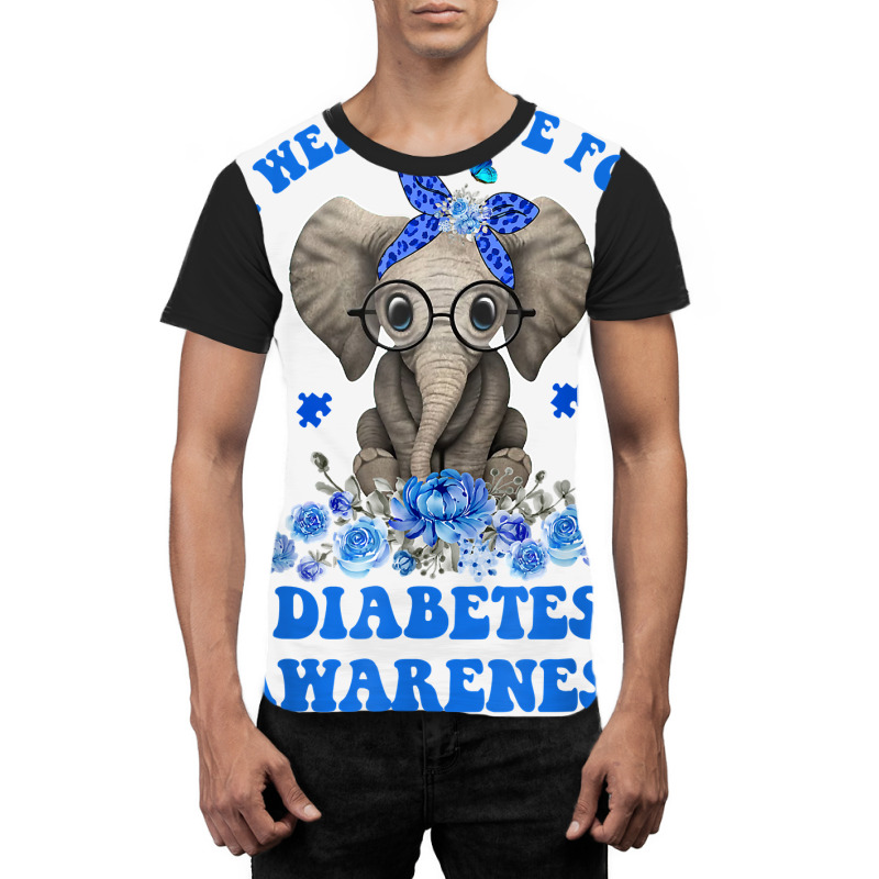 I Wear Blue For Diabetes Awareness Elephant Warrior Women T Shirt Graphic T-shirt | Artistshot