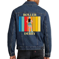 Roller Derby Skating Retro Vintage Skater Blocker T Shirt Men Denim Jacket | Artistshot