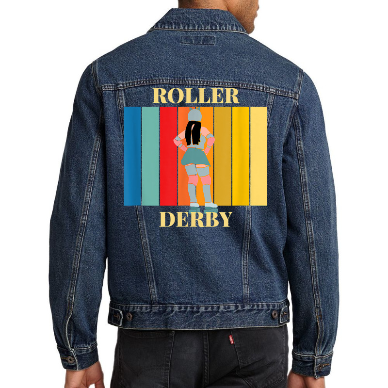 Roller Derby Skating Retro Vintage Skater Blocker T Shirt Men Denim Jacket by anitrasargisg5b | Artistshot