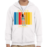 Roller Derby Skating Retro Vintage Skater Blocker T Shirt Youth Zipper Hoodie | Artistshot