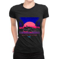 Back To The Future 1985 Neon Delorean Sunset Ladies Fitted T-shirt | Artistshot