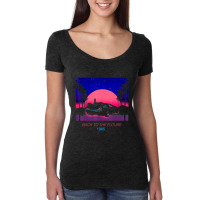 Back To The Future 1985 Neon Delorean Sunset Women's Triblend Scoop T-shirt | Artistshot