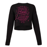 Peace Love Ice Cream Food Dessert Cropped Sweater | Artistshot