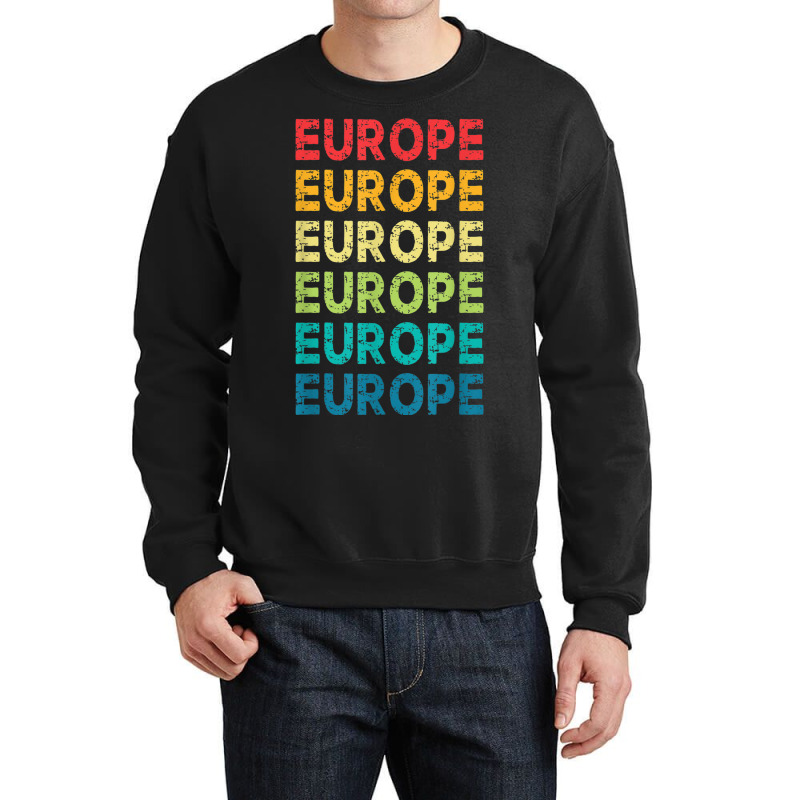 Europe I Love To Travel Abroad Paris France England Crewneck Sweatshirt by ALVAILLONJ | Artistshot