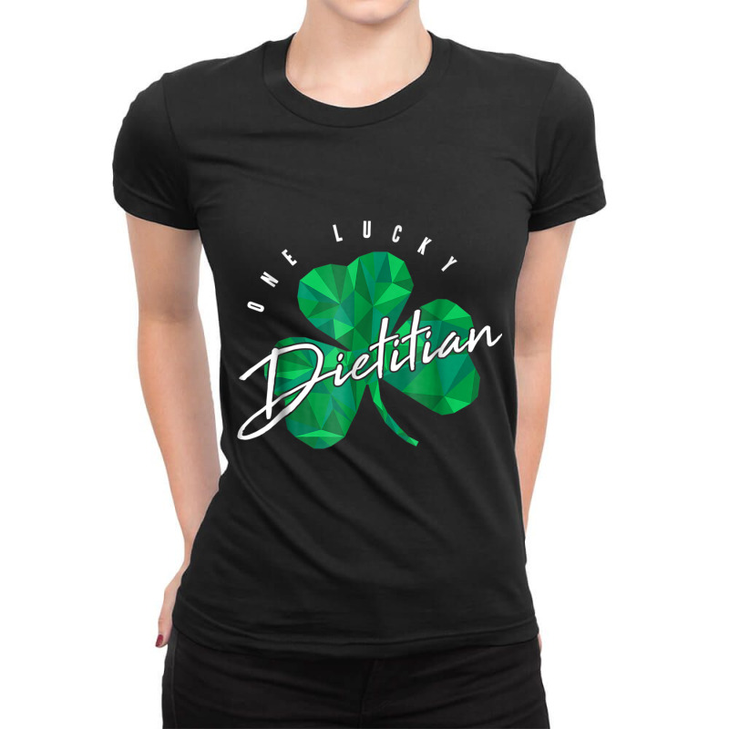 St Patricks Day Shirt One Lucky Dietitian Shamrock Low Poly Ladies Fitted T-Shirt by ANDREWAVIS | Artistshot