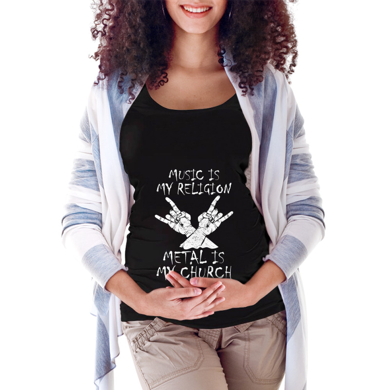 Metal Is My Church Heavy Metal Saying Gift Maternity Scoop Neck T-shirt by RandiThien | Artistshot