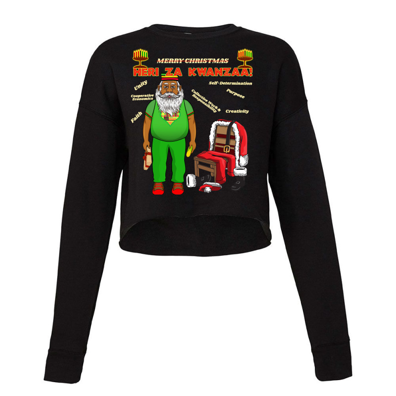 Cool Kwanzaa Holiday Seven Principles Santa Outfit Dad Men Sweatshirt Cropped Sweater by kadejahdomenick | Artistshot