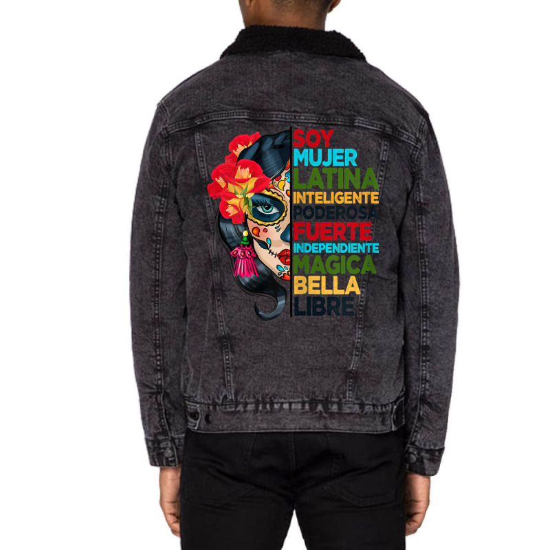 Womens Soy Mujer Latina Tee Poderosa Magica Bella Hispanic Heritage T Unisex Sherpa-Lined Denim Jacket by matheeishilo | Artistshot