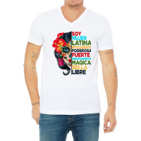 Womens Soy Mujer Latina Tee Poderosa Magica Bella Hispanic Heritage T V-neck Tee | Artistshot