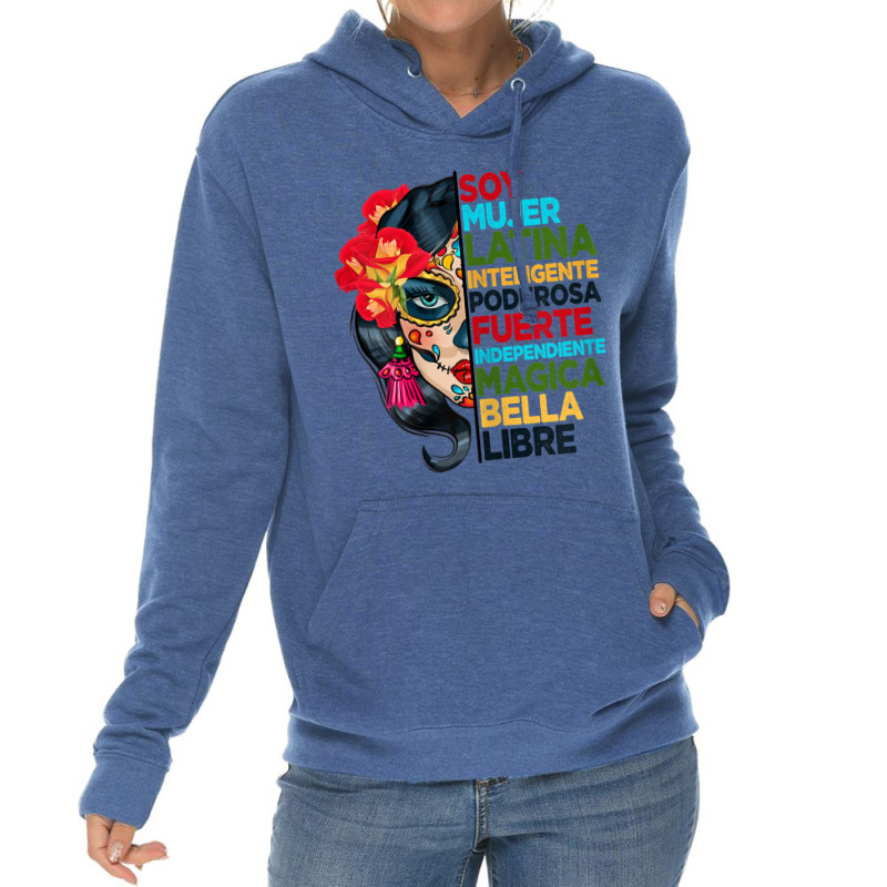 Womens Soy Mujer Latina Tee Poderosa Magica Bella Hispanic Heritage T Lightweight Hoodie by matheeishilo | Artistshot