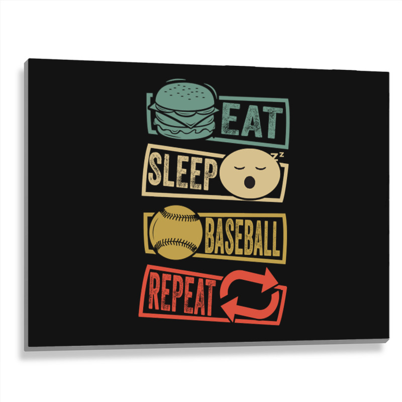 Eat Sleep Baseball Repeat-fzlac Metal Print Horizontal | Artistshot