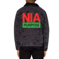 Nia Kwanzaa Purpose Principle Men Women Kids Boys & Girls T Shirt Unisex Sherpa-lined Denim Jacket | Artistshot