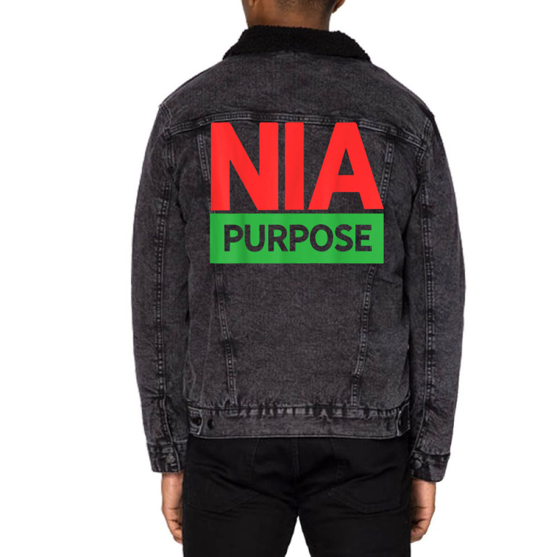 Nia Kwanzaa Purpose Principle Men Women Kids Boys & Girls T Shirt Unisex Sherpa-Lined Denim Jacket by keishawnredner | Artistshot