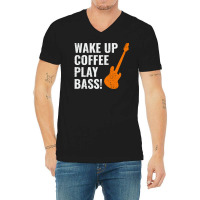 Bass Guitar Player Music Musician Bassist Coffee V-neck Tee | Artistshot