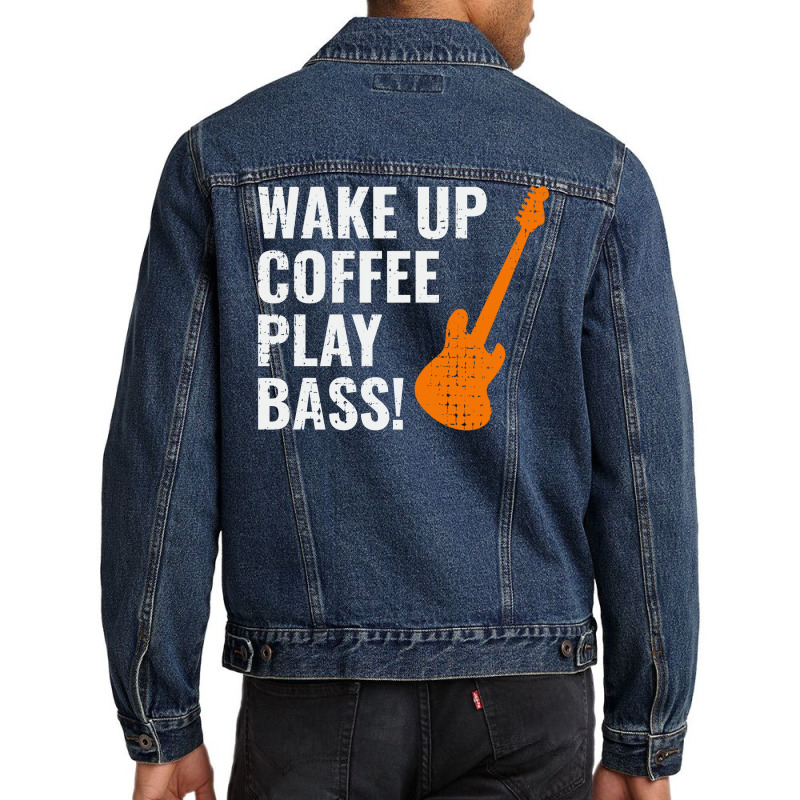 Bass Guitar Player Music Musician Bassist Coffee Men Denim Jacket by Tasteful Tees | Artistshot